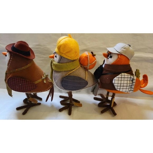 2021 3 Featherly Friends Fall Harvest Fabric Birds - Picture 4 of 7
